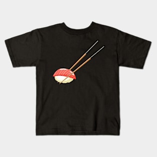 Cute kawaii Sushi with chopsticks , sushi lovers Kids T-Shirt